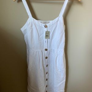 Loft white linen summer dress